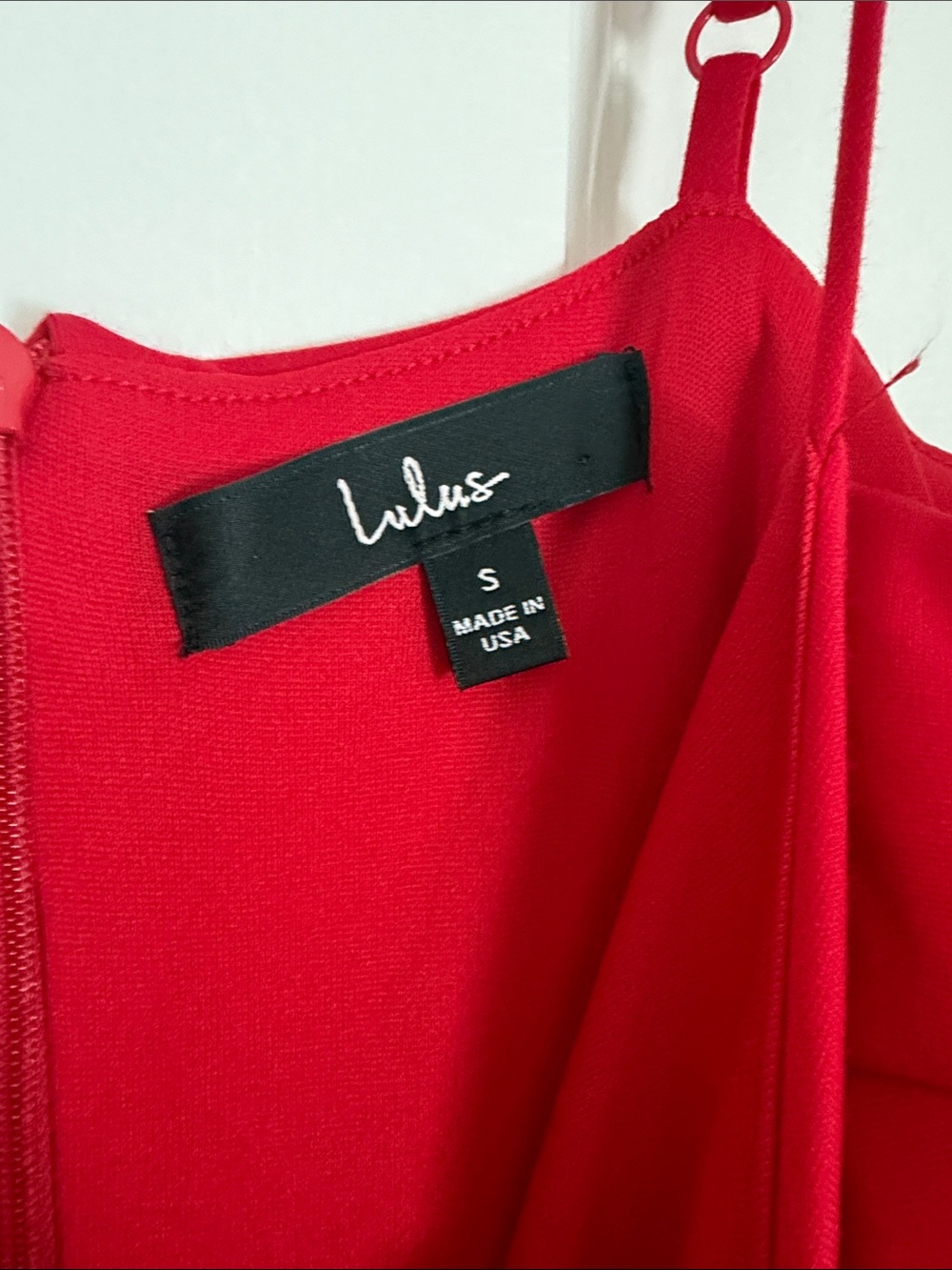 Lulu's Red Spaghetti-Strap Ruffle-Hem Mini Dress - Picture 3 of 4